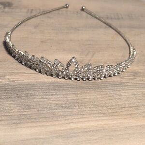 Macy's Silver Crystal Rhinestone Tiara Headband